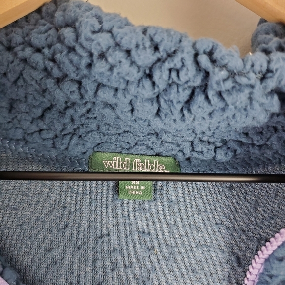 Wild Fable Purple Blue Sherpa Quarter Zip XS - Picture 4 of 7